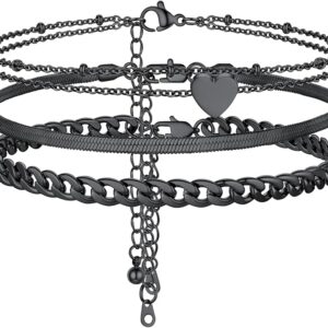 PROSTEEL Trendy Handcuffs Design/Customize Words Ankle Bracelet For Women, 316L Stainless Steel Anklets Silver/Gold/Black Tone, Hypoallergenic, Come with Box - Image 1