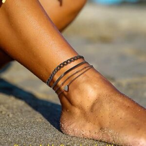 PROSTEEL Trendy Handcuffs Design/Customize Words Ankle Bracelet For Women, 316L Stainless Steel Anklets Silver/Gold/Black Tone, Hypoallergenic, Come with Box - Image 2