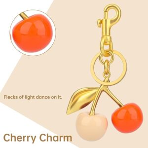 cherry bag charm, cute keychain cherry purse charms for handbags, bag accessories, gifts for women. - Image 1