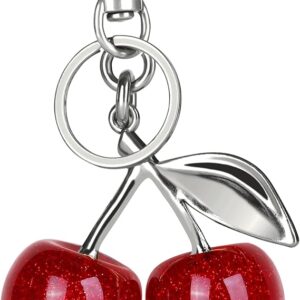 OVRUNS Cherry Bag Charm Cute Cherry Accessories Sparkling Purse Charms for Women - Image 1