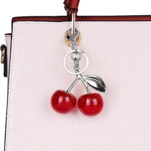 OVRUNS Cherry Bag Charm Cute Cherry Accessories Sparkling Purse Charms for Women - Image 2