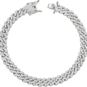 Cuban Link Anklets for Women Plus Size Large Ankle Bracelets Gold Silver Rhinestone Diamond Bling Anklets Women 9 10 inch - Image 1